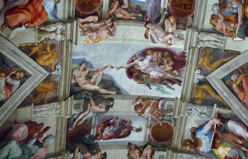 Part Of The Artwork Of Michelangelo That Adorns Th